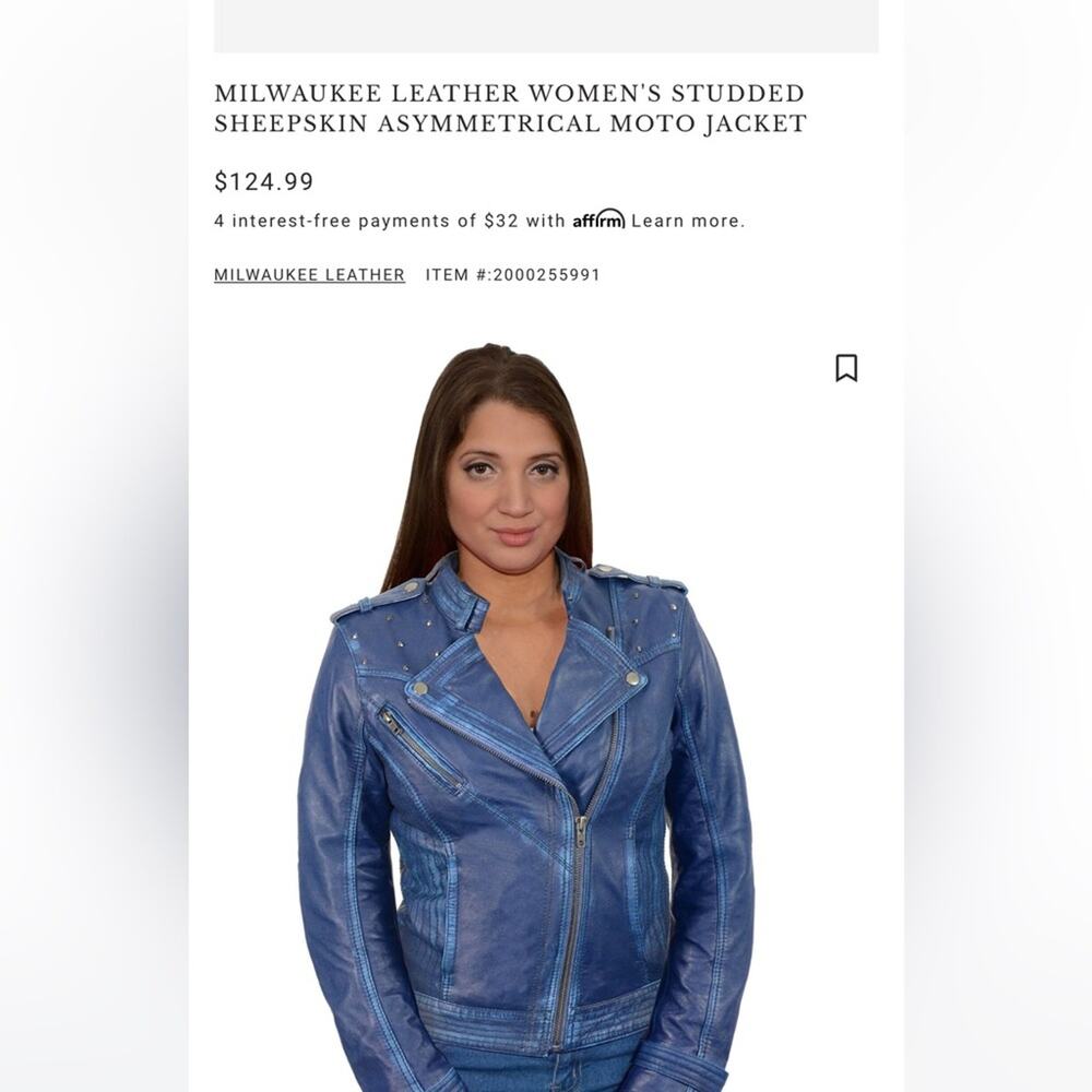 NWT Milwaukee Leather 3XL Leather Jacket Blue